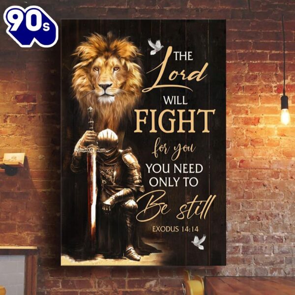 Christian Warrior Exodus 1414 The Lord Will Fight For You Canvas Art Bible Verse Canvas