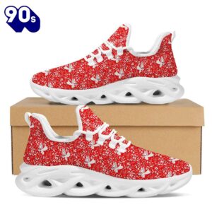 Christmas Angel Print Pattern White Max Soul Shoes