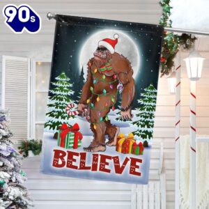 Christmas Bigfoot Flag Believe Decorate…