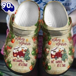 Christmas Camper Van Camping 3 Personalized Gift For Lover Rubber Clog Shoes Comfy Footwear