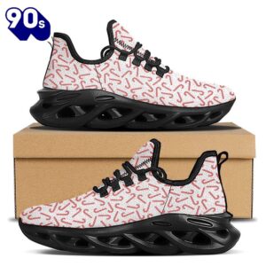 Christmas Candy Print Pattern Black Max Soul Shoes