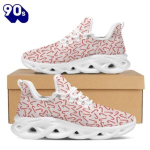 Christmas Candy Print Pattern White Max Soul Shoes