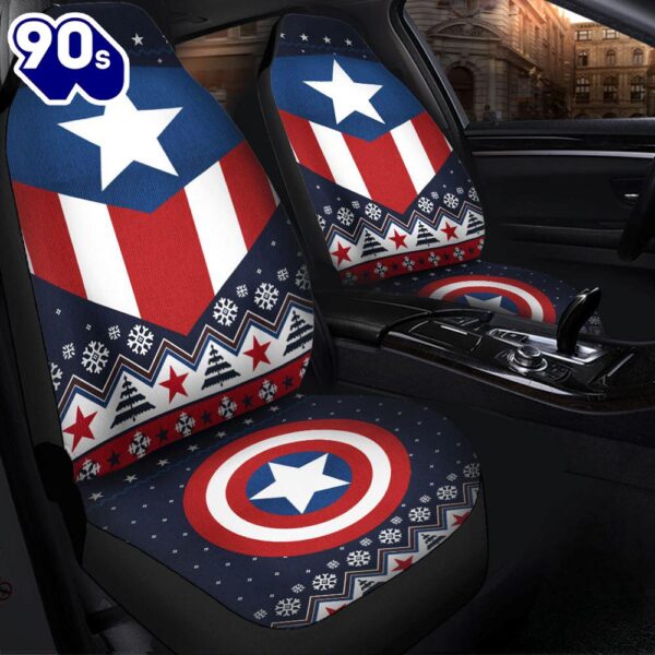 Christmas Captain America Christmas Premium Custom Car Seat Covers Decor Protectors Gift Xmas