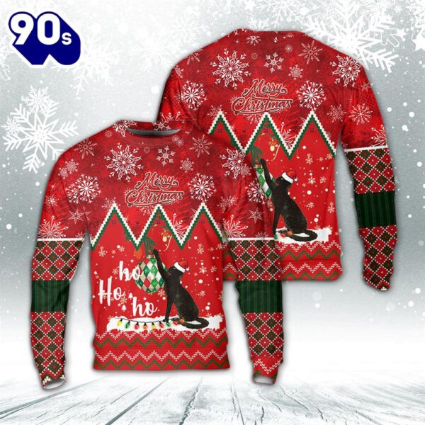 Christmas Cat Meowy Ho Ho Ho Sweater