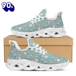 Christmas Cat Print White Max Soul Shoes