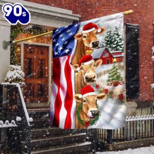 Christmas Cattle Cow American Flag…