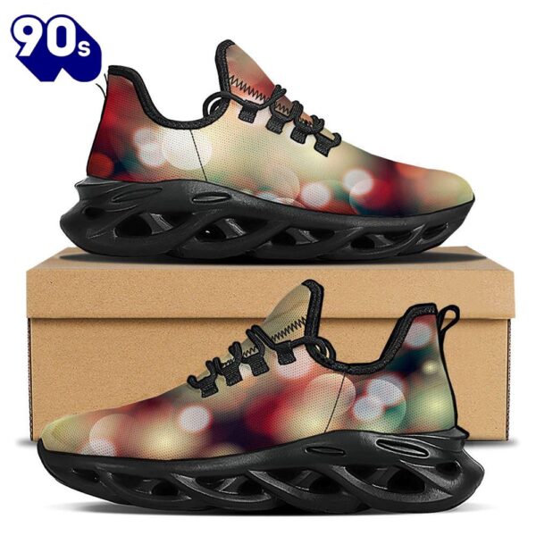 Christmas Defocused Lights Print Black Max Soul Shoes