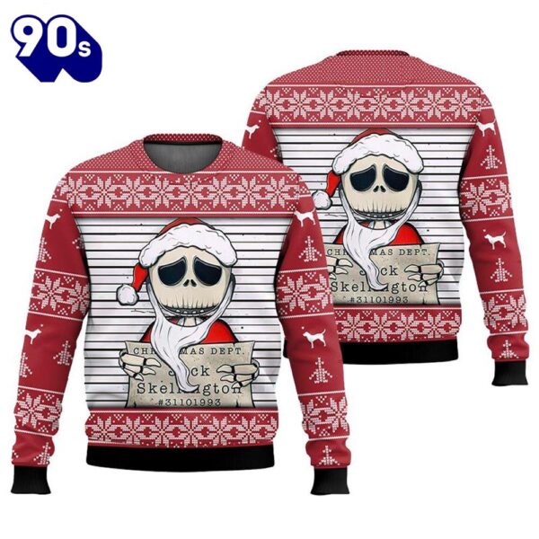 Merry Christmas Christmas Dept Jack Skellington Santa Ugly Sweater