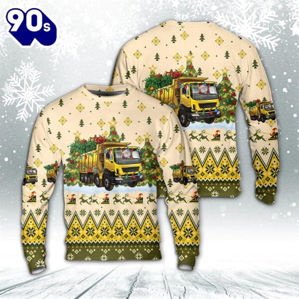 Christmas Dump Truck With Santa Sweater