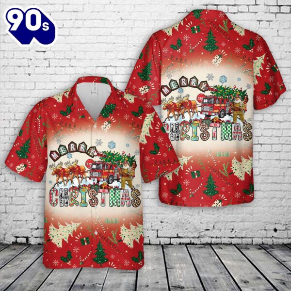 Christmas Fire Department Christmas Hawaiian Shirt