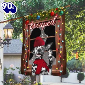 Christmas Flag Escaped Dalmatian Decorate…