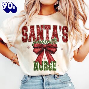 Christmas Glitter, Santa’s favorite nurse shirt