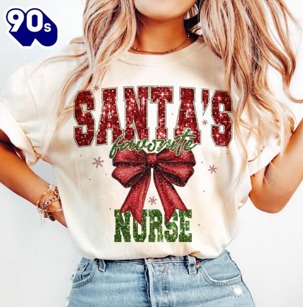 Christmas Glitter, Santa’s favorite nurse shirt