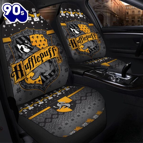 Christmas Harry Potter Hufflepuff Premium Custom Car Seat Covers Decor Protectors Gift Xmas