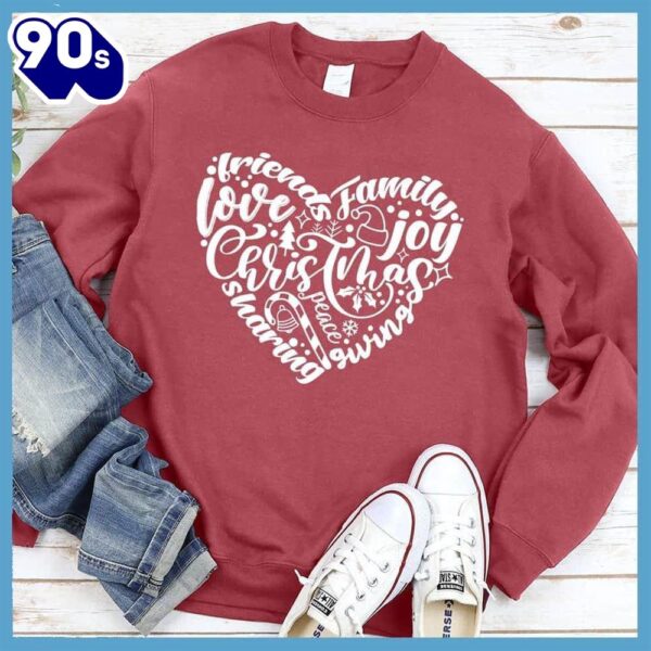 Christmas Heart Sweatshirt , Happy HalloThanksMas Shirt