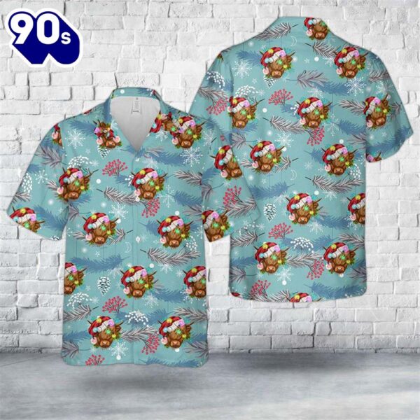 Christmas Highland Cow Christmas Hawaiian Shirt