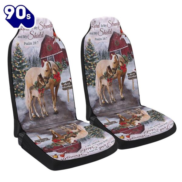 Christmas Horse The Lord Is My Stength And My Shield Seat Cover Cars  Gift For Christmas