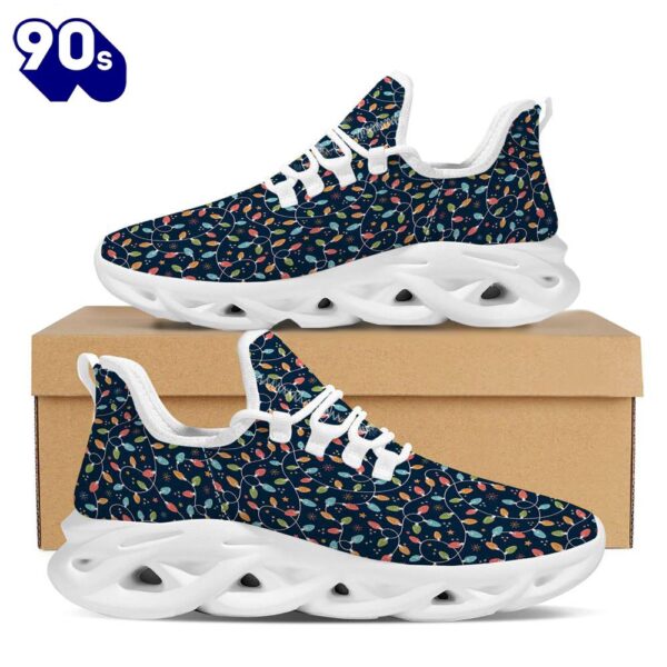 Christmas Lights Colorful Print White Max Soul Shoes