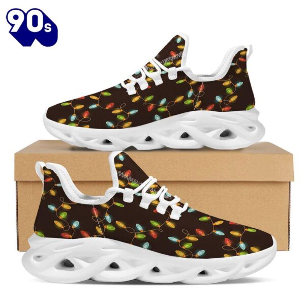 Christmas Lights Print Pattern White Max Soul Shoes