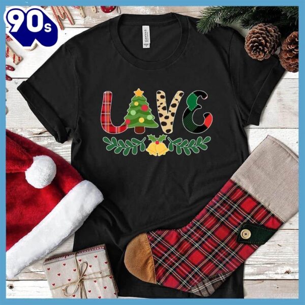 – Christmas 2024 Shirt Christmas Love Colored Print T-Shirt – Christmas 2024 Shirt