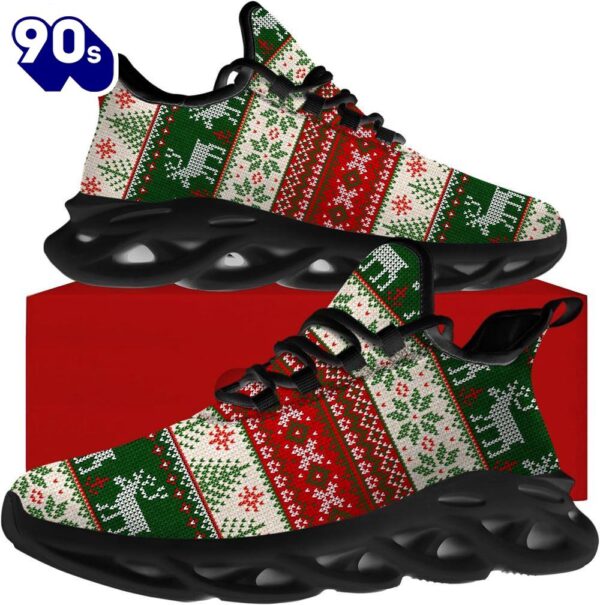 Christmas Running Shoes, Christmas Reindeer Pattern Max Soul Shoes