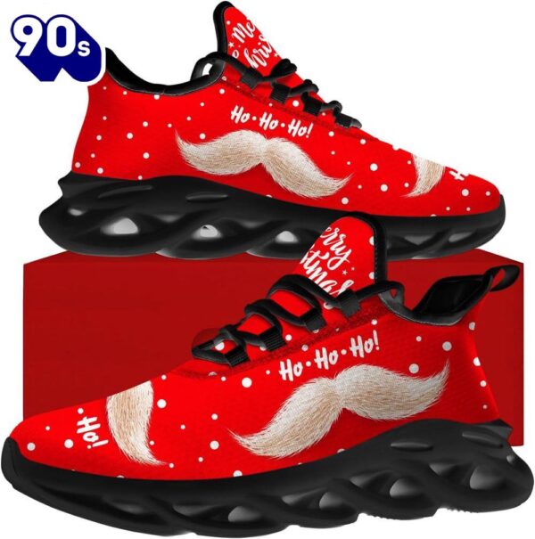 Christmas Running Shoes, Merry Christmas Santa Claus Mustache Max Soul Shoes