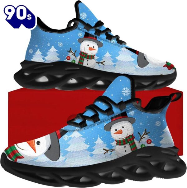 Christmas Running Shoes, Merry Christmas Snowman Max Soul Shoes