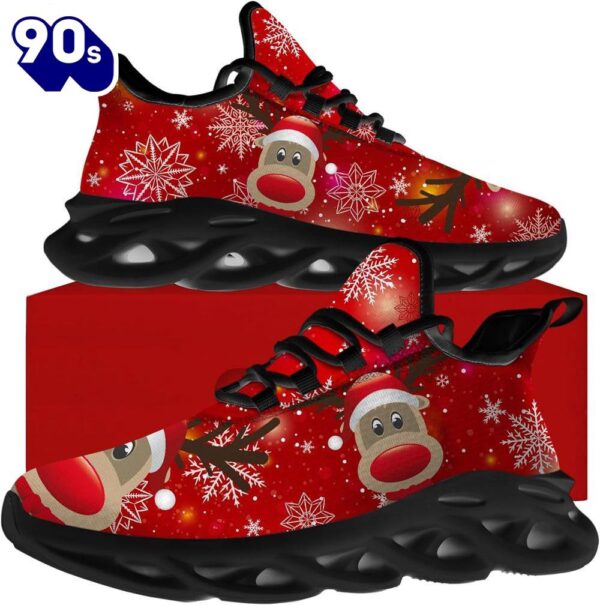 Christmas Running Shoes, Red Nosed Reindeer Christmas Max Soul Shoes