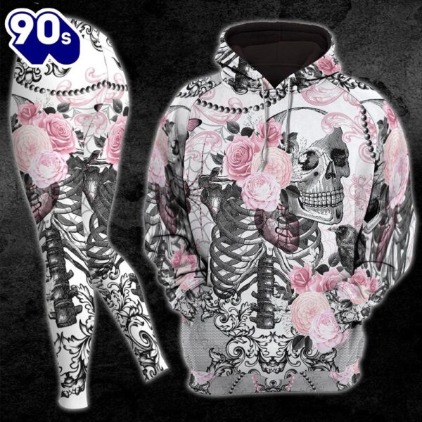 Christmas Skeleton Rose Combo Hoodie And Leggings