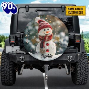 Christmas Snowman Personalized Spare Tire Cover – Christian Tire Cover Car Decor