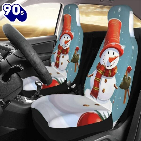 Christmas Snowman Print Car Seat Covers Vehicle Front Seat Coverss  Gift Xmas