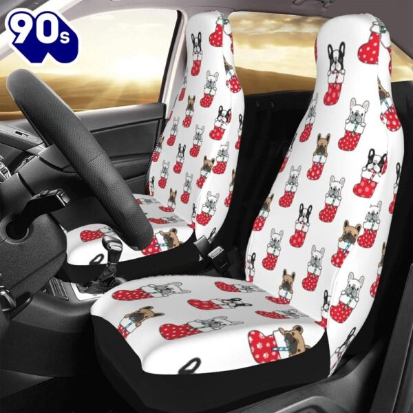 Christmas Socks Bulldog Car Seat Covers Vehicle Front Seat Coverss   Gift For Christmas