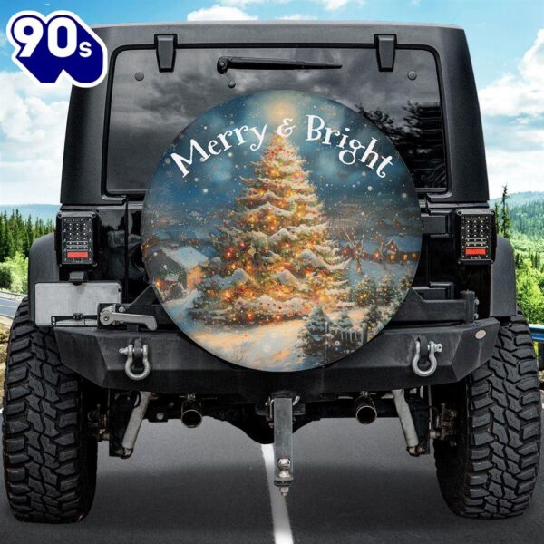 Christmas Tree Merry And Bright Spare Tire Cover – Christian Tire Cover Car Decor