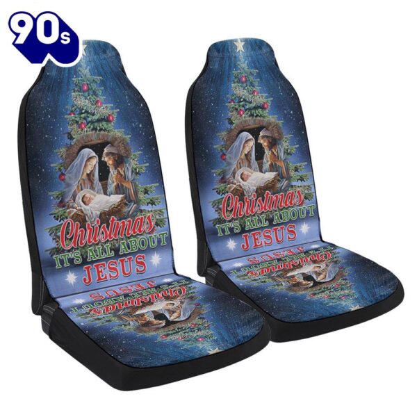 Christmas Tree Nativity O Holy Night Christmas It Is All About Jesus Seat Cover Cars  Gift For Christmas