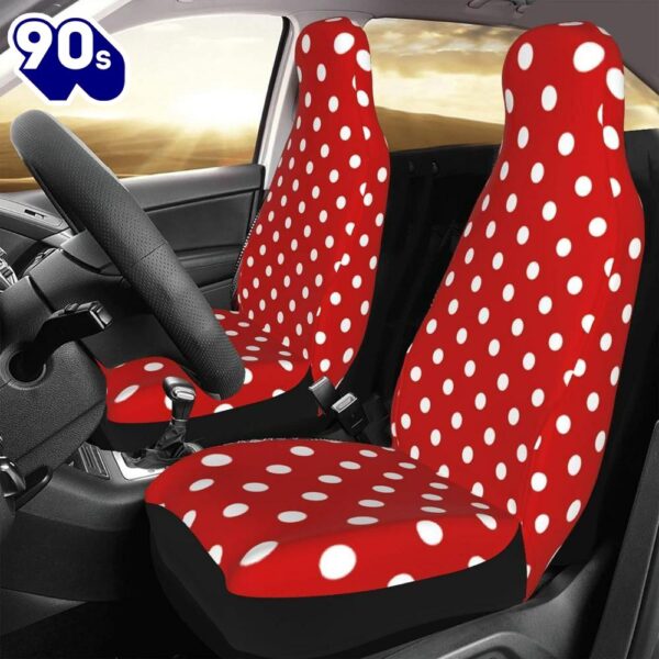 Christmas White Dot Car Seat Covers Vehicle Front Seat Coverss  Gift Xmas