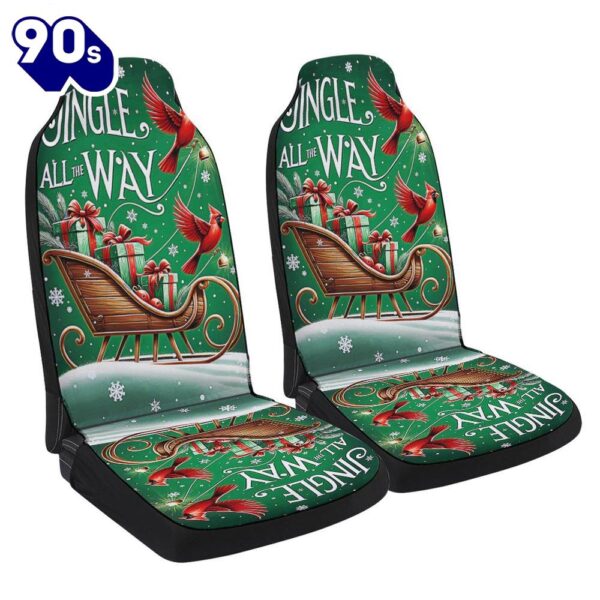 Christmas Wooden Sleigh Cardinal Jingle All The Way Seat Cover Cars Gift Xmas