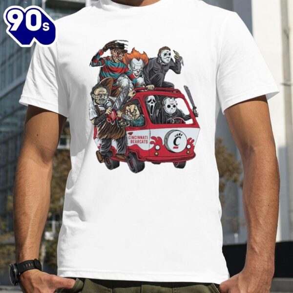 Cincinnati Bearcats Horror Movies Characters Bus Halloween 2024 T-Shirts