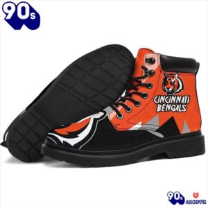 Cincinnati Bengals All Season Boots Casual Shoes Vegan Leather Custom Boot Shoes