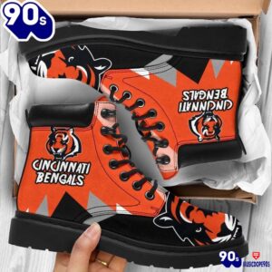 Cincinnati Bengals All Season Boots Casual Shoes Vegan Leather Custom Boot Shoes