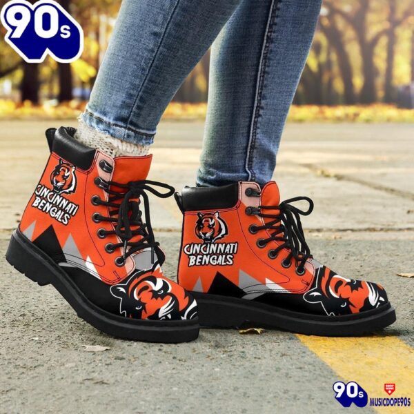 Cincinnati Bengals All Season Boots  Casual Shoes  Vegan Leather Custom Boot Shoes