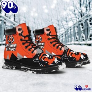 Cincinnati Bengals All Season Boots Casual Shoes Vegan Leather Custom Boot Shoes