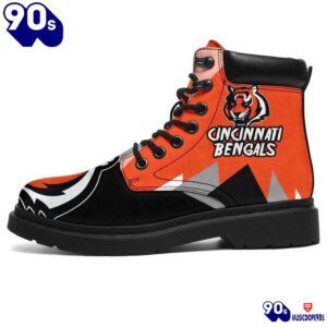 Cincinnati Bengals All Season Boots Casual Shoes Vegan Leather Custom Boot Shoes