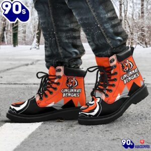 Cincinnati Bengals All Season Boots Casual Shoes Vegan Leather Custom Boot Shoes