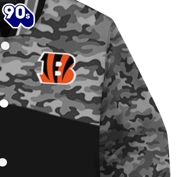 Cincinnati Bengals Camo Patchwork Black Jacket