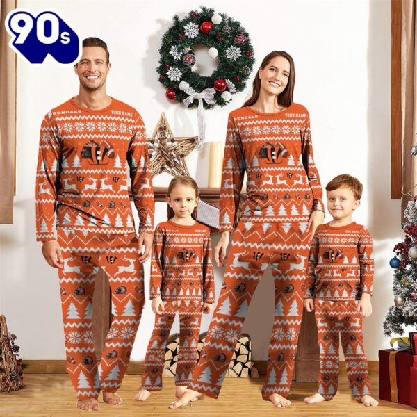 NFL Family Pajama Set,  Cincinnati Bengals Christmas NFL Custom Family Pajamas