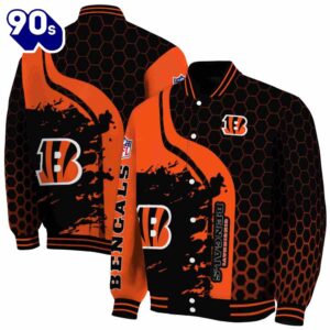 Cincinnati Bengals Hexagonal Pattern Orange Black Jacket