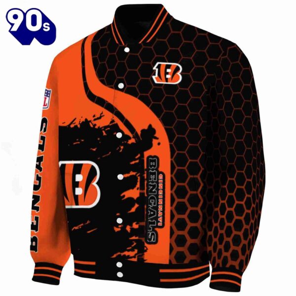 Cincinnati Bengals Hexagonal Pattern Orange Black Jacket