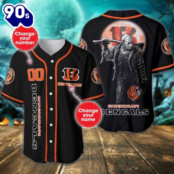 Cincinnati Bengals Horror Movie Personalized Baseball Jersey