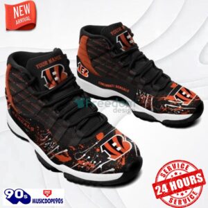 Cincinnati Bengals Letters Air Jordan 11 Shoes Custom Name Shoes