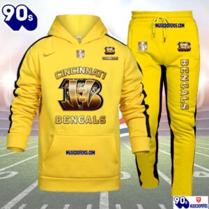 Cincinnati Bengals NFL 32 Teams Personlized Golden Logo Hoodie Set